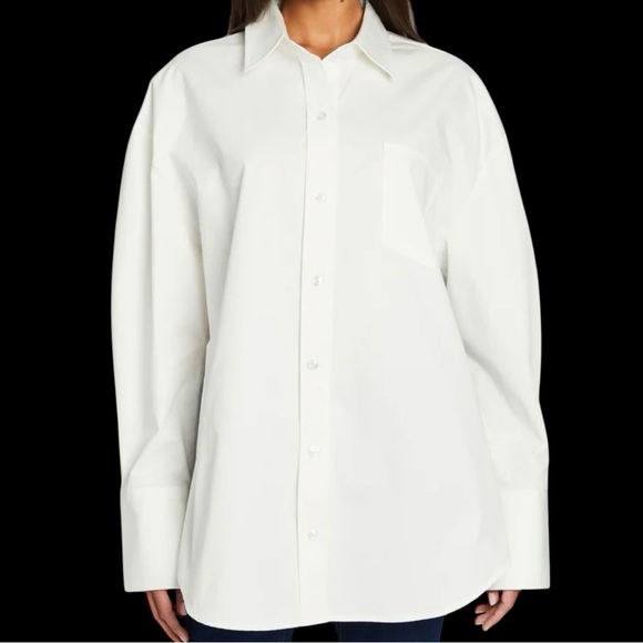 Reformation SER.O.YA NWT White Button Down Shirt Crisp Size X Large - Picture 11 of 12